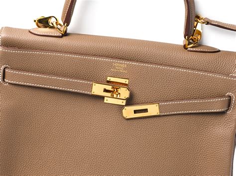 hermes kelly bag 35 retourne borsetta togo etoupe palladio|Hermès 35cm Etoupe Togo Palladium H/W Kelly Retourne Bag.